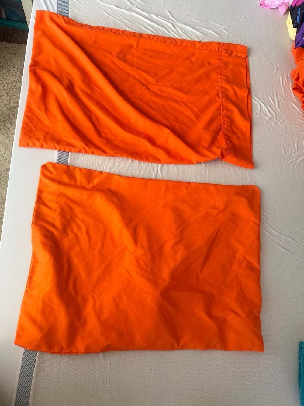 Bare Home twin Orange Fitted Sheet Pillowcases Set